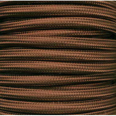 CIR62CM20 5m CABLE TEXTIL LISO MARRÓN MATE