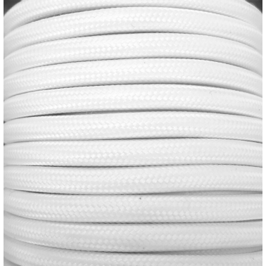 CIR62CM01 5m CABLE TEXTIL LISO BLANCO  MATE