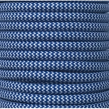 CIR62CM01/16 15 MTS CABLE TEXTIL ZIGZAG BLANCO/AZE