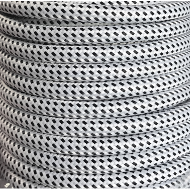 CIR62CM01/13 25 MTS CABLE TEXTIL DUERO BLANCO/NEGR