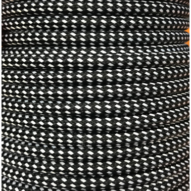 CIR62CM13/01 15 MTS CABLE TEXTIL DUERO NEGRO/BLANC