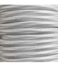 CIR62CTS73 5 MTS CABLE TEXTIL LISO BLANCO  BRILLO
