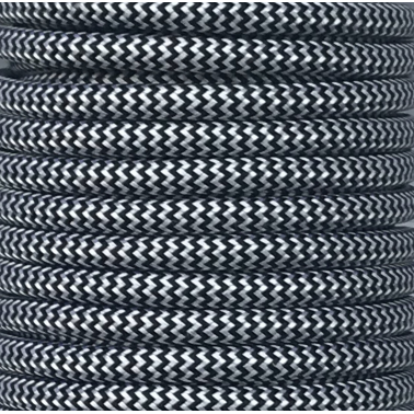 CIR62CTS73/56 5m CABLE TEXTIL ZIGZAG NEGRO/BLAO