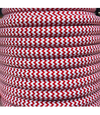 CIR62CM24/01 5m CABLE TEXTIL ZIGZAG BLANCO/ROJO