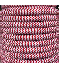 CIR62CM24/01 15 MTS CABLE TEXTIL ZIGZAG BLANCO/ROJ