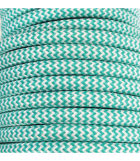 CIR62CM28/01 25 MTS CABLE TEXTIL ZIGZAG MENTA/BLAC