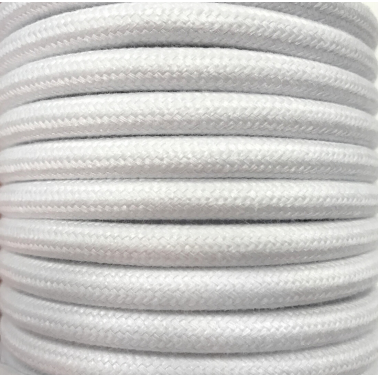 CIR62AL01 15m CABLE TEXTIL BLANCO ALGODON LISO