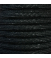 CIR62AL03 5m CABLE TEXTIL LISO NEGRO ALGODON