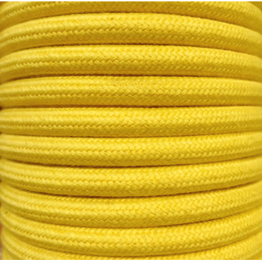 CIR62AL04 5m CABLE TEXTIL AMARILLO ALGODON LISO