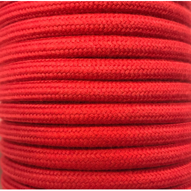 CIR62AL05 15m CABLE TEXTIL ROJO ALGODON LISO