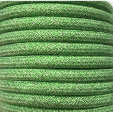 CIR62BA02 25m CABLE TEXTIL BATIDO VERDE ALGODON