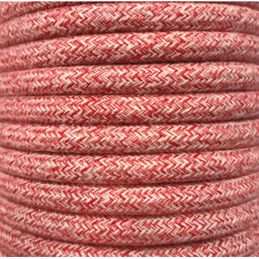CIR62BA05 5m CABLE TEXTIL BATIDO ROJO ALGODON
