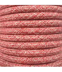 CIR62BA05 15m CABLE TEXTIL BATIDO ROJO ALGODON