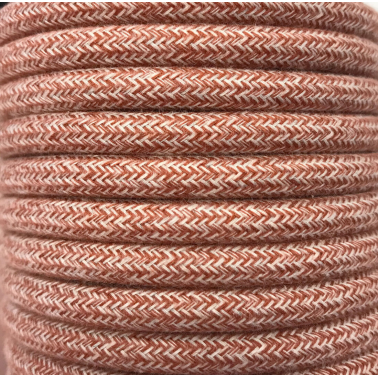 CIR62BA07 25m CABLE TEXTIL BATIDO MARRON ALGODON