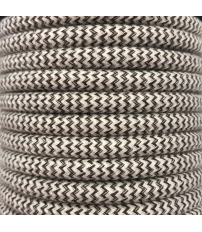 CIR62BA08 5m CABLE TEXTIL MARRON ZIG-ZAG ALGODON