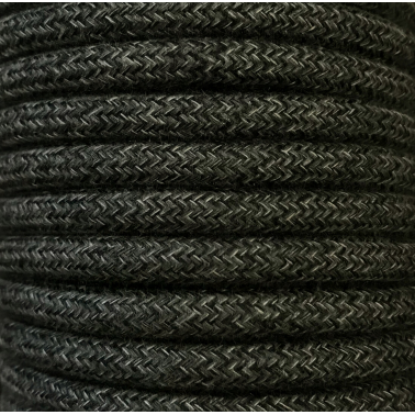 CIR62BA12 25m CABLE TEXTIL BATIDO NEGRO ALGODON