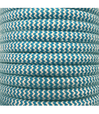 CIR62BA13 15m CABLE TEXTIL ZIG-ZAG AZUL ALGODON