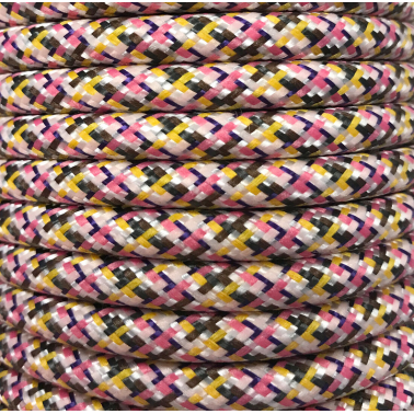CIR62PI05 15m CABLE TEXTIL ROSA PIXEL BRILLO