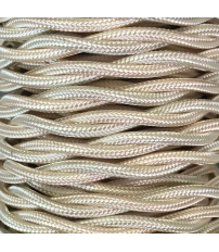 CABEXT2R03 25m CABLE TEXTIL TRENZADO BEIGE BRILLO