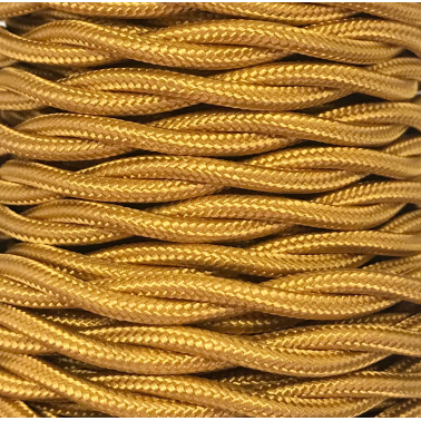 CABEXT2R05 5m CABLE TEXTIL TRENZADO DORADO