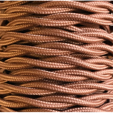 CABEXT2P11 25m CABLE TEXTIL TRENZADO MARRON