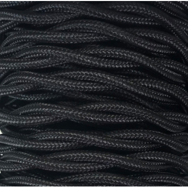 CABEXT2P19 5m CABLE TEXTIL TRENZADO NEGRO