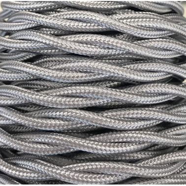 CABEXT2R13 5m CABLE TEXTIL TRENZADO PLATA