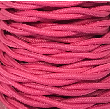 CABEXT2P08 15m CABLE TEXTIL TRENZADO ROSA