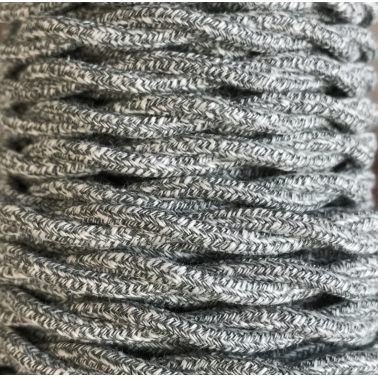 CABEXT2TA09 5m CABLE TEXTIL TRENZADO MIX GRIS