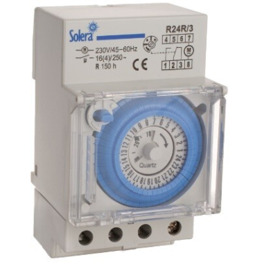 R24R/3 INTERRUPTOR HORARIO ANALOGICO 24H 3 MODULOS SOLERA