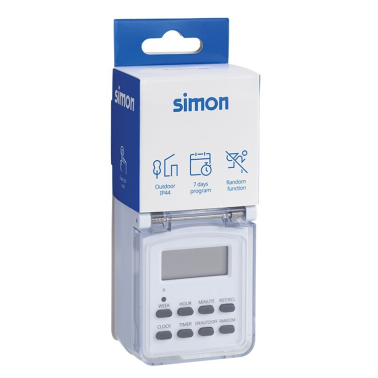 AF711201 PROGRAMADOR DIGITAL SEMANAL CON TAPA IP44 SIMON BRICO