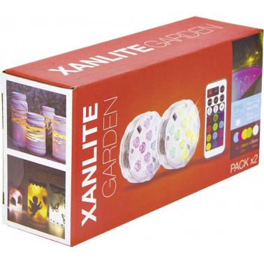 LUZ LED RGB SUMERGIBLE C/MANDO 2UDS