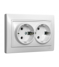 ERP602U BASE DOBLE SCHUKO 2P+T BLANCA SERIE EUROPA