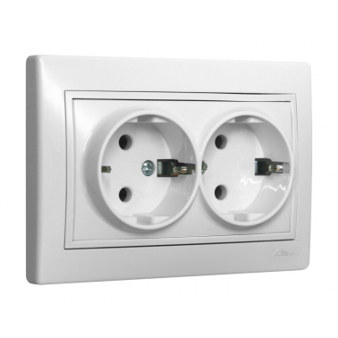 ERP602U BASE DOBLE SCHUKO 2P+T BLANCA SERIE EUROPA