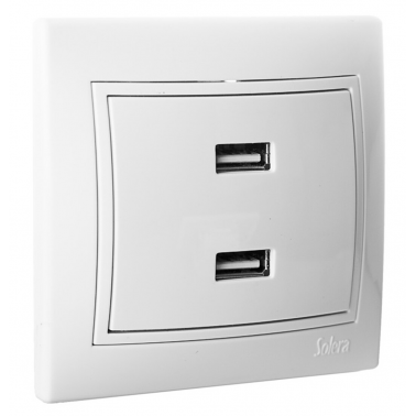 ERP2USBU CARGADOR DOBLE USB 2x2,1A BLANCO SERIE EUROPA SOLERA