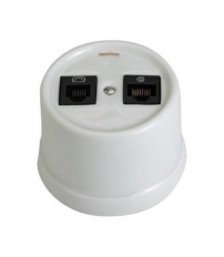 30-706-17-2 DOBLE TOMA TELEFONO 6 VIAS PORCELANA