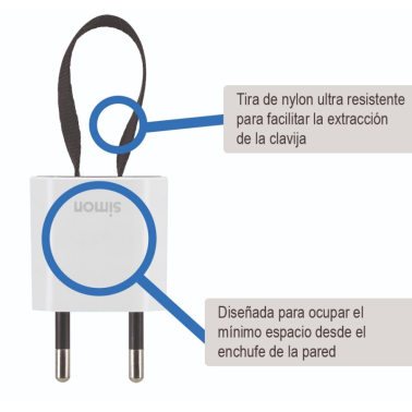 CL912101 CLAVIJA AEREA SALIDA FRONTAL Y LATERAL CON ASA 10A SIMON BRICO