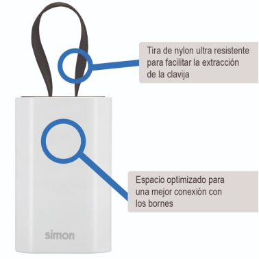 CL911101 BASE AEREA BLANCA CON ASA 10A SIMON BRICO