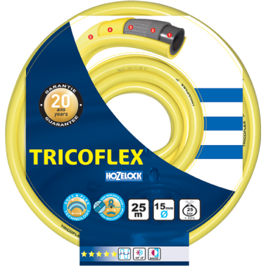 MANGUERA RIEGO HOZELOCK TRICOFLEX 051546/19MM AMAR.ROLLO 50M
