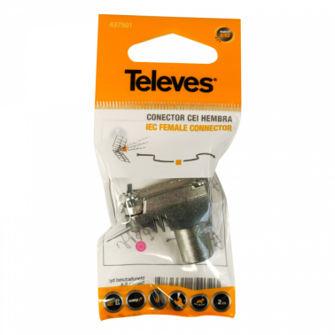 437501 BL CONECTOR ACODADO TV BLINDADO EASYF HEMBR