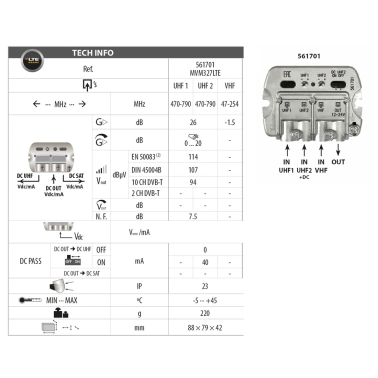 561701 AMPLIFICADOR MASTIL B.G. U+U (V+FI)