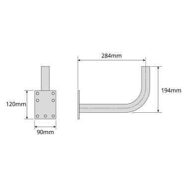 7393 SOPORTE DE PARED EN L DISCOS 60/80cm. TELEVES