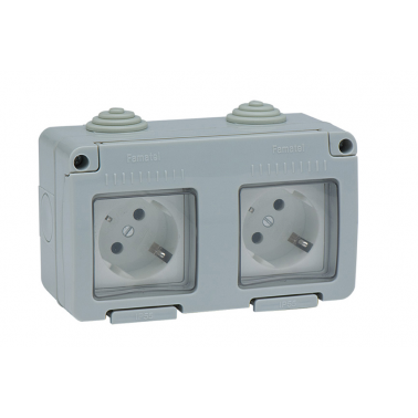 BASE 19071 DOBLE TTL ESTAN.IP55 16A-250V