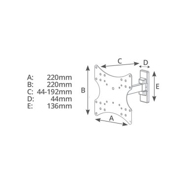 500055005 SOPORTE TV BRAZO OSCILANTE 23" A 42"