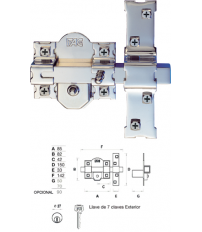 CERROJO 01193 201-R/80 UFG 50MM PINTADO