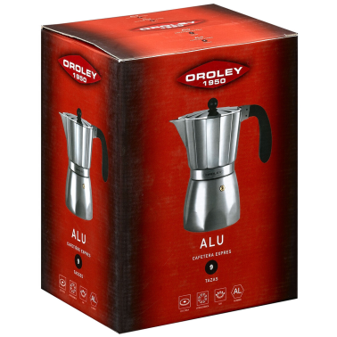215030400 CAFETERA ALUMINIO "ALU" 9 TAZAS OROLEY