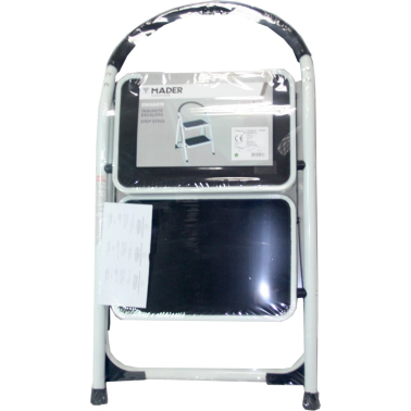 10070 ESCALERA ACERO DOMESTICA 2 PELDAÑOS MADER