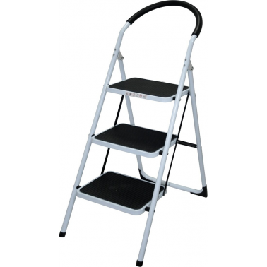 10071 ESCALERA ACERO DOMESTICA 3 PELDAÑOS MADER