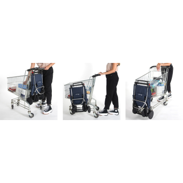 IMX385 CARRO COMPRA IMAX TWEED 4 RUEDAS PLEGABLE GRIS ROLSER