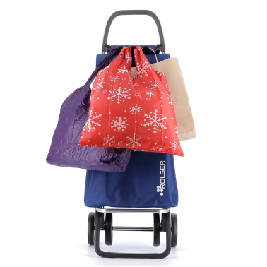 IMX385 CARRO COMPRA IMAX TWEED 4 RUEDAS PLEGABLE GRIS ROLSER